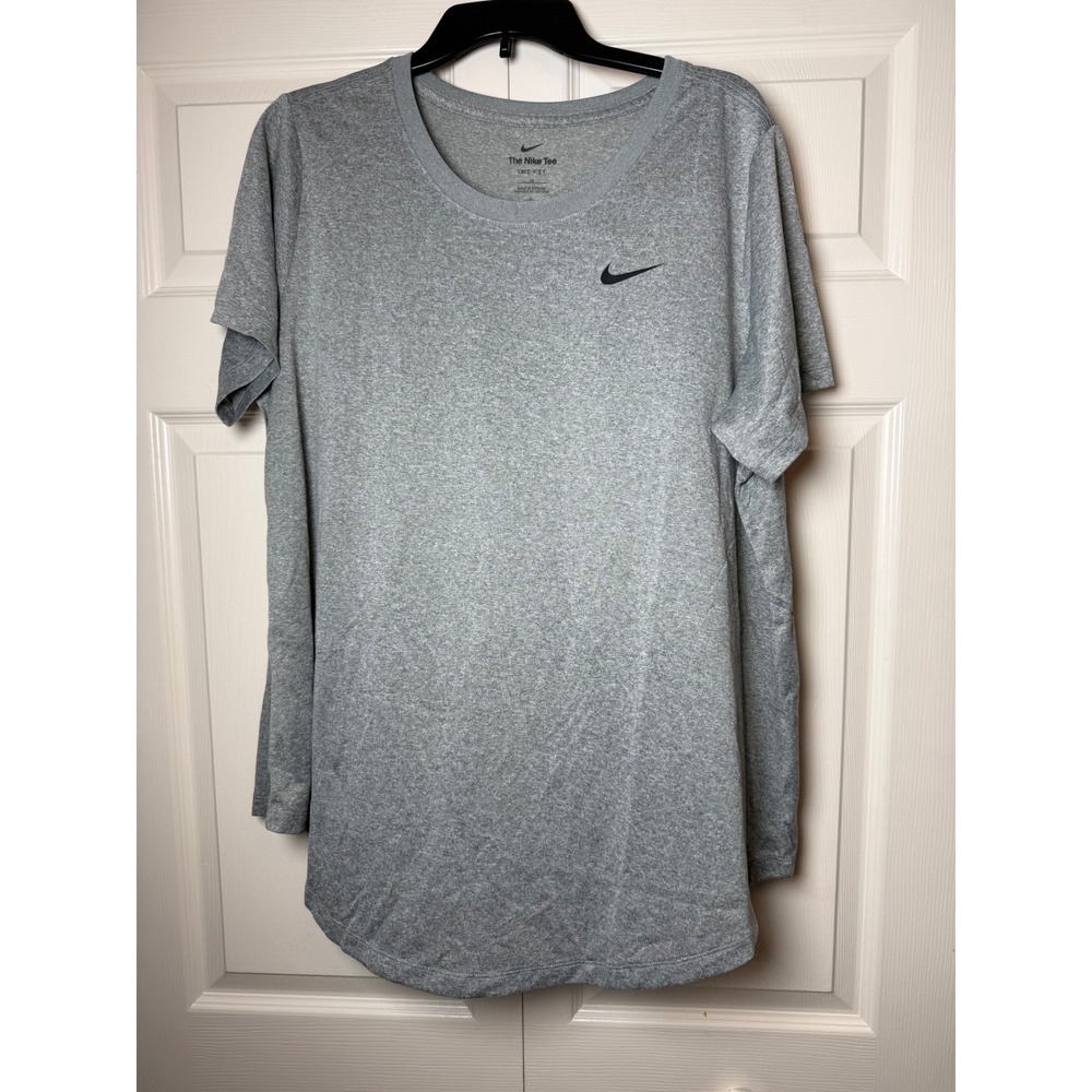 Nike Women's Gray Athletic DriFit Nike Tee Plus Size 1X New